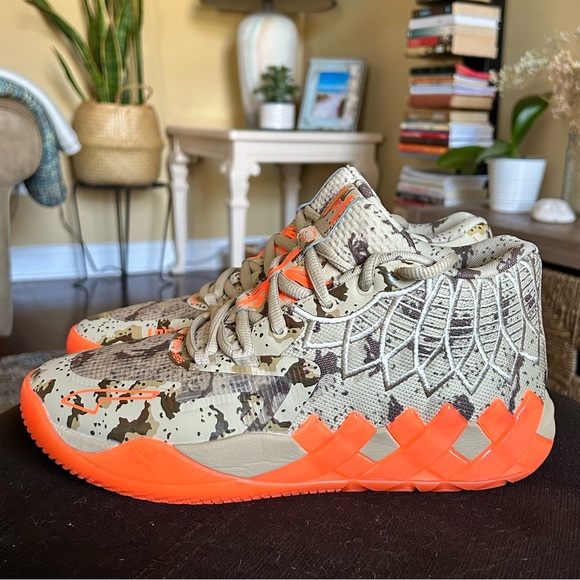 RARE PUMA Lamelo Ball Mb.01 Camo Basketball Sneakers with Orange XXX Accents main image 8